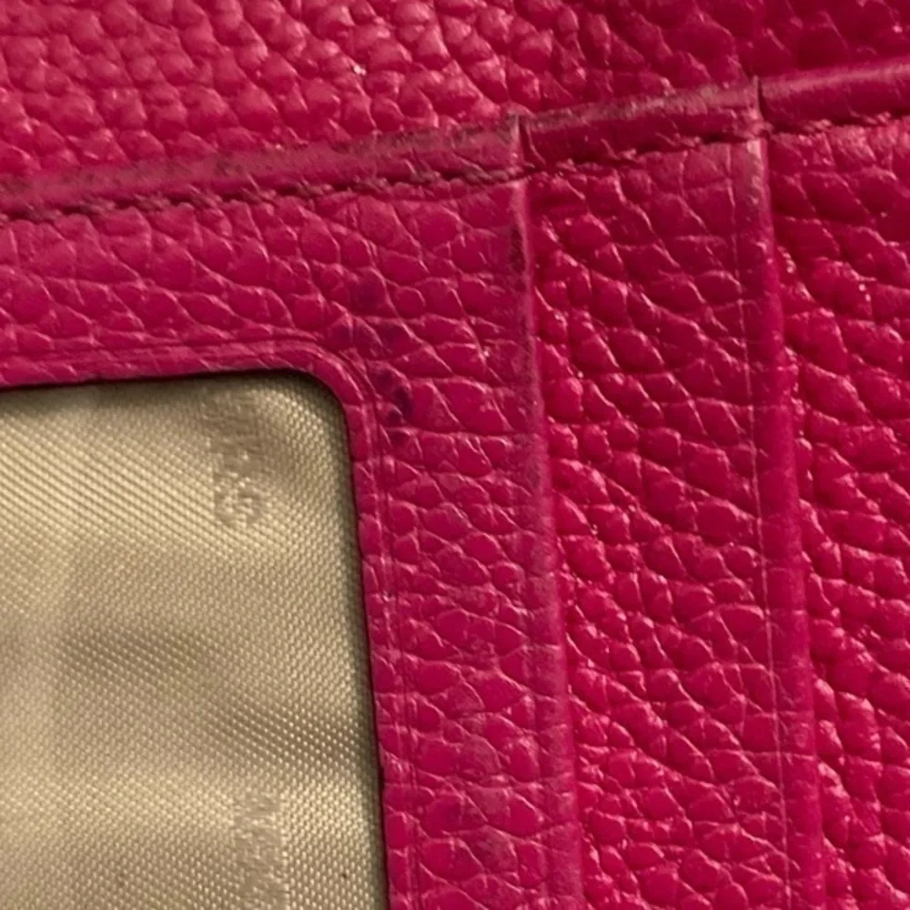 Michael Kors pink pebbled leather wristlet keyring bag
